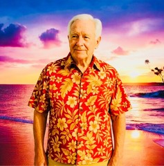 Men’s Pierre Cardin Hawaiian Shirt XXL Red Tropical Floral Button Up Aloha