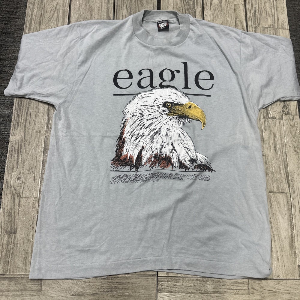 Vintage 1988 The Wild Side Bold Eagle Graphic Tee XL Made In Usa Single Stitch