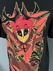 Hazbin Hotel Hot Topic Alastor Black Short Sleeve Tee Shirt M
