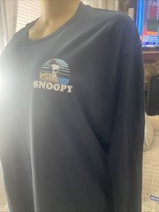 Size XL-PEANUTS-Snoopy Long Sleeve T Shirt Hybrid Appeal Keepin’it Real Blue New
