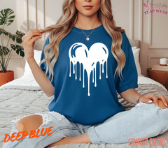 Unisex Dripping Heart Love T shirt Men T shirt Women valanity day Romantic