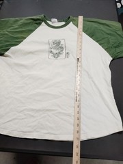 Vtg Dragon 3/4 Sleeve Art Shirt Asia Japan Size L Cotton Bleach Spots Wear A53