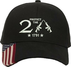 Protect The 2nd Amendment 1791 Guns Embroidered One Size Fits All Baseball Hats