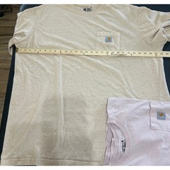 Carhartt Pocket T-Shirt Mens 3XL Pink Oatmeal Loose Fit Workwear Lot of 2 Cotton