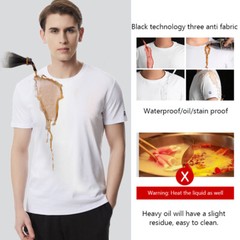 Men T Shirt Waterproof Oil Stain Proof Short Sleeve Tee Summer Casual Streetwear