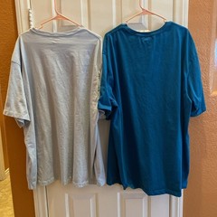 S/2 ST JOHNS BAY T- SHIRT MENS 3XLT Big & Tall Lt. Blue & Blue Pocket Cotton L-1