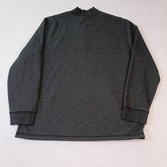 Eddie Bauer Mens XL Charcoal Gray Fleece Lined Waffle Knit Henley Shirt