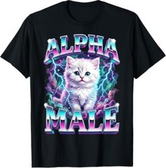 Alpha Male Cat Kitten Funny for Men Women T-Shirt