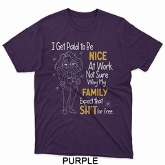 I Get Paid to Be Nice at Work Not Sure Why My Family Expect T-Shirt