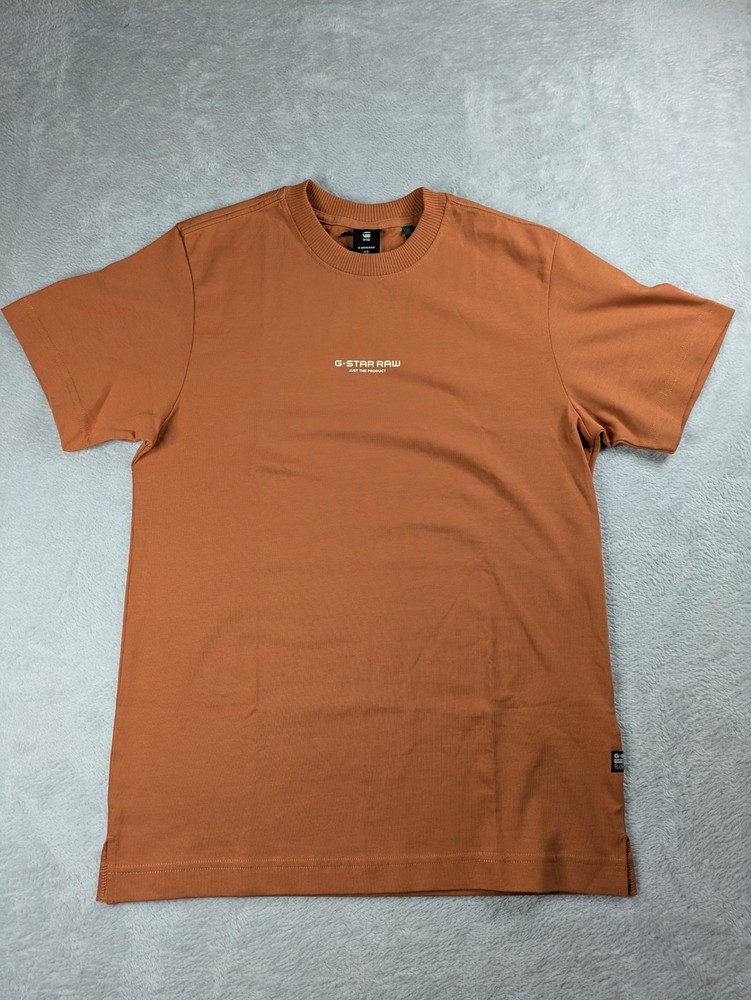 G-Star RAW Center Logo T-Shirt XS Autumn Leaf Orange Loose Fit Organic Cotton