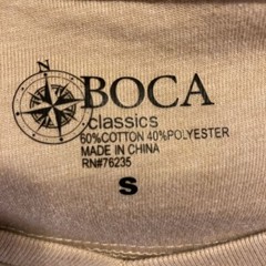 Boca Classics Mens Basic T-Shirt Beige Heathered V Neck Tee S New