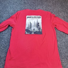 Hollister California 1990 Los Angeles Red Crew Neck Long Sleeve T-Shirt Size M