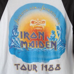 Vintage 1988 Iron Maiden Seventh Son Tour Raglan Shirt Double Sided Rare S