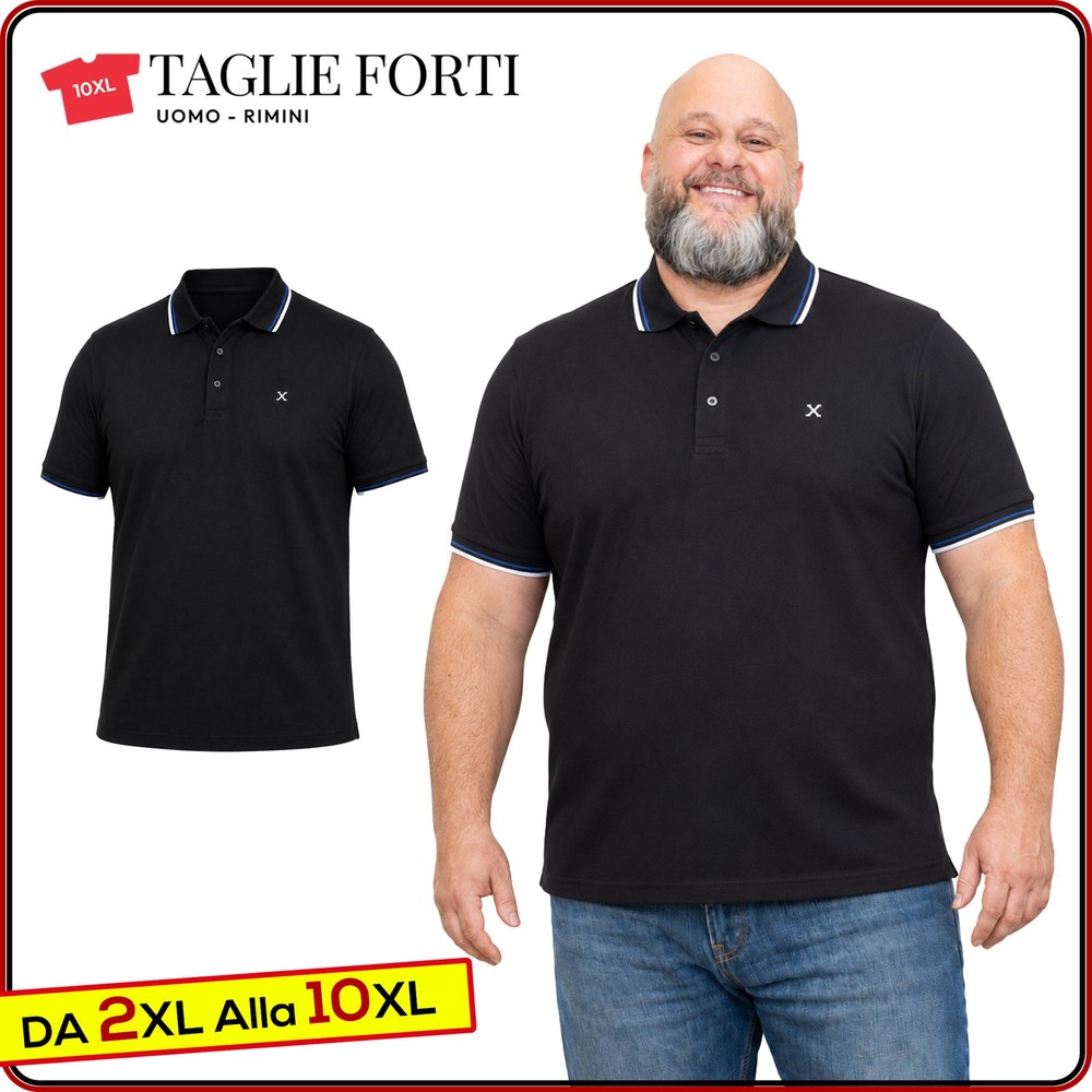 men’s short sleeve cotton polo shirt with collar PLUS SIZES from 2xl to 10xl