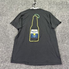 Corona Extra Shirt Mens Medium Gray Black Tee Luv Graphic Beer Bottle Tee Logo