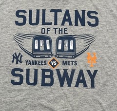 Homage Yankees Vs Mets T Shirt Men’s XL Gray Polyester Cotton Rayon