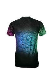 FLY GREEN PERFORMANCE WEAR MENS CREW “BUTTERFLY CELL” DRI-FIT DISC GOLF SHIRT