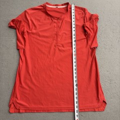 Lululemon Vented Tennis Shirt 1/4 Zip Mens XL Red Short Sleeve Blade Collar