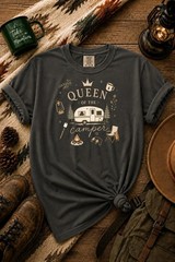 Queen of the Camper Shirt, RV Camping Graphic Tee T-Shirt