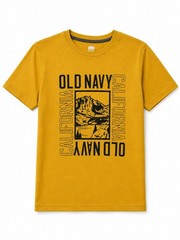 Old Navy Unisex Soft-Washed Yellow Graphic Logo Crew Neck T-Shirt 2XL Regular