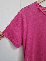 Diesel Hot Pink Graphic T-Shirt L/XL Unisex Streetwear Tee Cap Sleeves