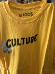 Migos Culture Yellow Short Sleeve Cotton Men’s Shirt Size L