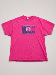 Hanes Beefy-T Men’s XL Pink Short Sleeve Crew Neck Sports Graphic Logo Tee