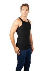3 Packs AC Basics Men’s G-unit Style Cotton Tank Square Cut Muscle Rib A-Shirts