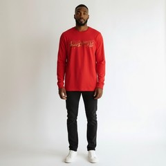 Nike Foil Franchise Just Do It Tee Red Long Sleeve Men’s T-shirt Size M NEW