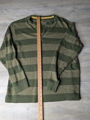 Lands’ End Men’s Striped Waffle Knit Henley Long Sleeve Shirt