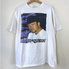 Vintage 90’s Tim McGraw Country Music Cowboy Tour Concert White Tee Shirt – L