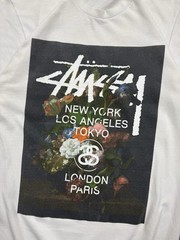 Stussy World Tour T-Shirt Big Logo Flowers Tee Y2K Rare Streetwear Men S Vintage