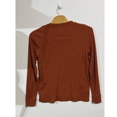Member’s Mark Thermal Shirt Mens Large Orange Excellent Waffle Knit SAZF9D3192