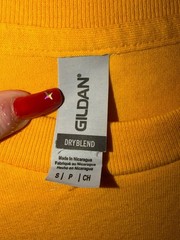 Gildan DryBlend Yellow US Marine Corps Graphic Logo T-Shirt Unisex S Crew Neck