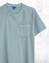 Men’s Seasalt Cotton Crew Neck Chest Pockets T-shirt Pale Wade Cyan Boxy Fit