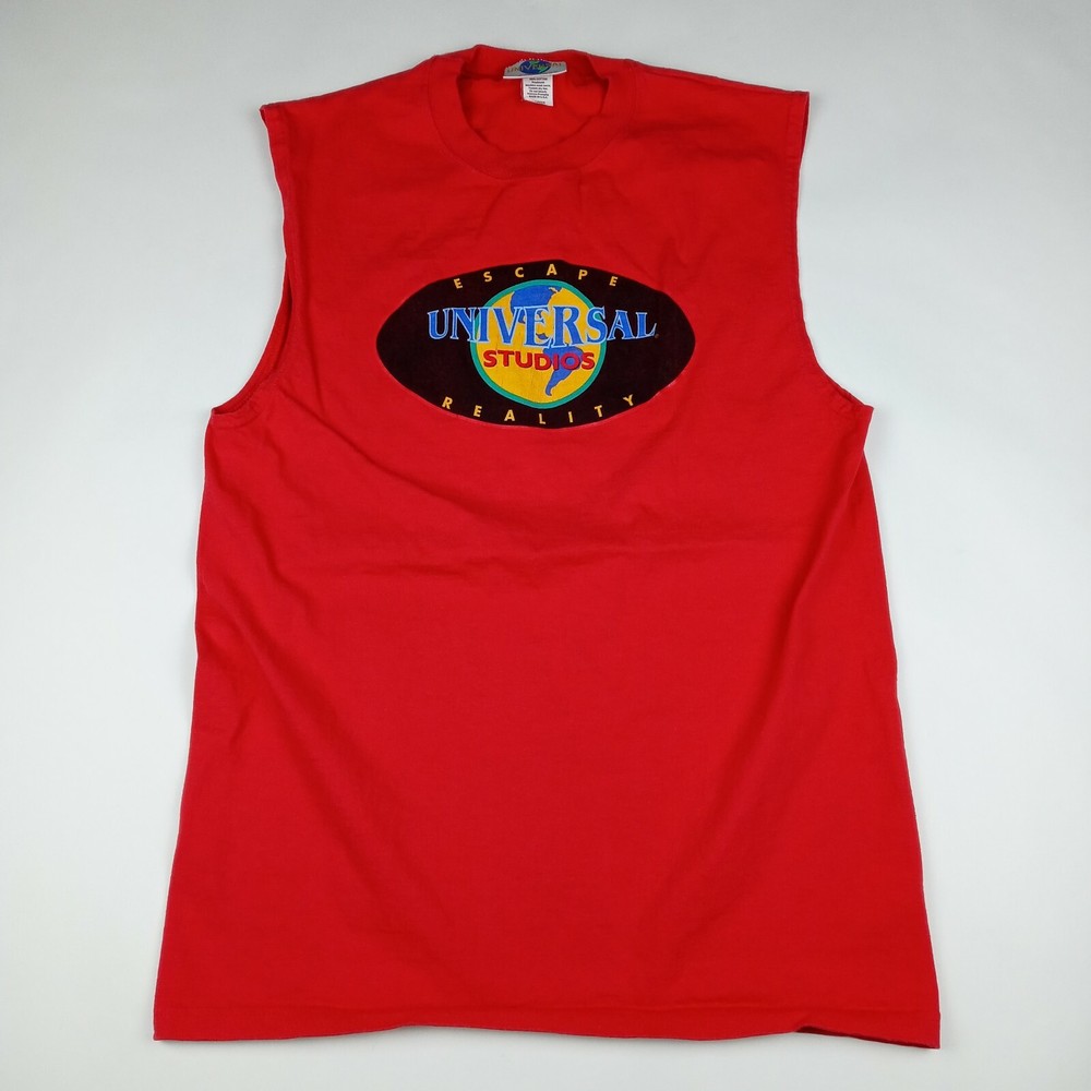 Universal Studios Vintage Sleeveless Shirt Red Made In U.S.A. Men’s Size Large
