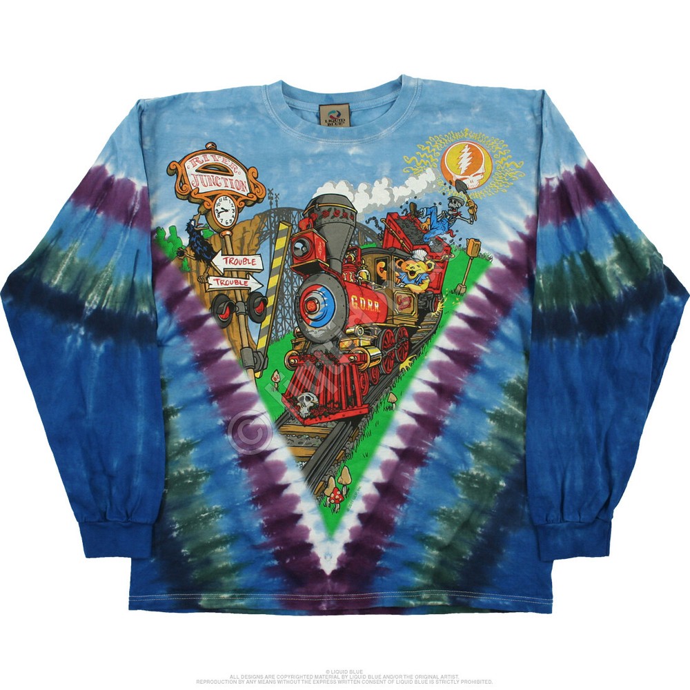 GRATEFUL DEAD-CASEY JONES-TIE DYE LONG SLEEVE 2 SDD SHIRT- M-L-XL-XXL Garcia