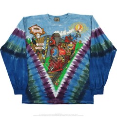 GRATEFUL DEAD-CASEY JONES-TIE DYE LONG SLEEVE 2 SDD SHIRT- M-L-XL-XXL Garcia