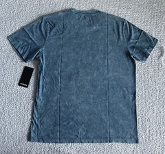 True Religion T Shirt Sz XL Blue Buddha Mineral Wash Distressed Short Sleeve