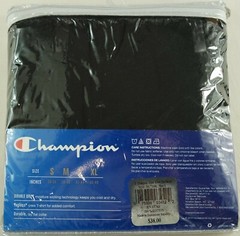 Champion Men`s T-Shirts Small 34-36 3 Pack Black Cotton Double Dry Tagless New