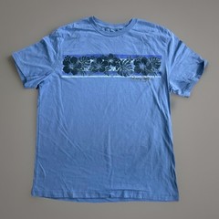 Panama Jack Blue Floral T-Shirt Size Large 100% Cotton Excellent Condition