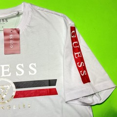 GUESS Los Angeles Men’s Short Sleeve T-Shirt MEDIUM White w/Black, Red, Gold NEW