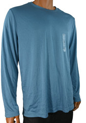 Alfani Mens T-Shirt New XXL Blue Crew Neck Long Sleeves Stretch Basic Knit
