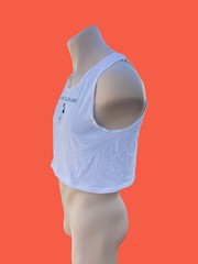 Tom Of Finland art BOTTOM custom embroidery mens white cotton Crop tank top
