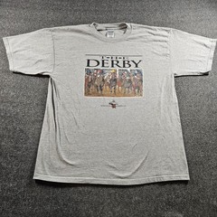Vintage Kentucky Derby 131 Shirt Mens XL Gray Gildan Horse Racing Tee T-Shirt