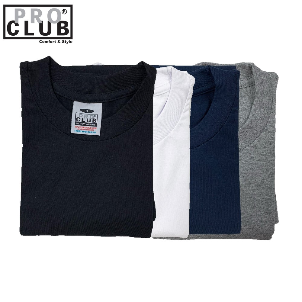 Pro Club Men’s Heavyweight Cotton Short Sleeve Crew Neck T-Shirt