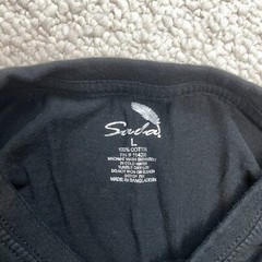 Sada T Shirt Mens Large Black Short Sleeve Cotton Basic Soft Solid Adult Top