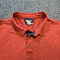 Carbon 2 Cobalt Top Mens Size XL Orange Polo Short Sleeve Slub Knit Casual Basic