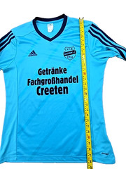 Adidas Soccer Jersey Mens Light Blue Size L Long Sleeve Striped Athletic