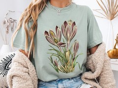 Irises Floral Comfort Tee Shirt Iris Flower Nature Gift Soft